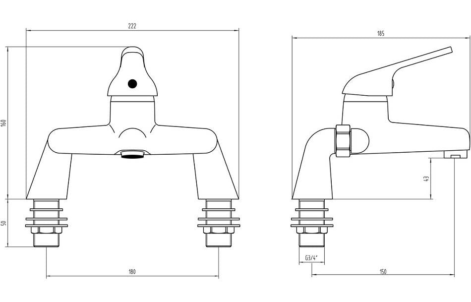 Aquarius QualEco Bath Filler Tap Chrome AQQE2214