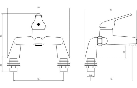 Aquarius QualEco Bath Filler Tap Chrome AQQE2214