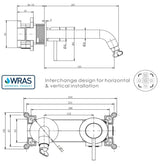 Aquarius RF-Series EZ-BOX Wall Mounted Basin Mixer Tap Brushed Brass AQRF25BB