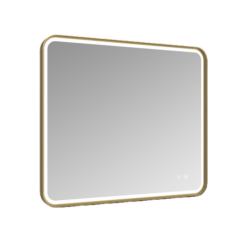 Aquarius Image LED Mirror in Brushed Brass