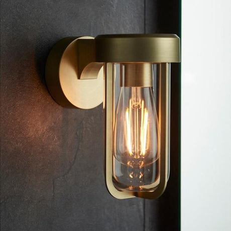 Aquarius Lumen Lamp Single Wall Light in Brushed Brass