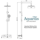 Aquarius RainLux Eco Round Adjustable Exposed Bar Shower System