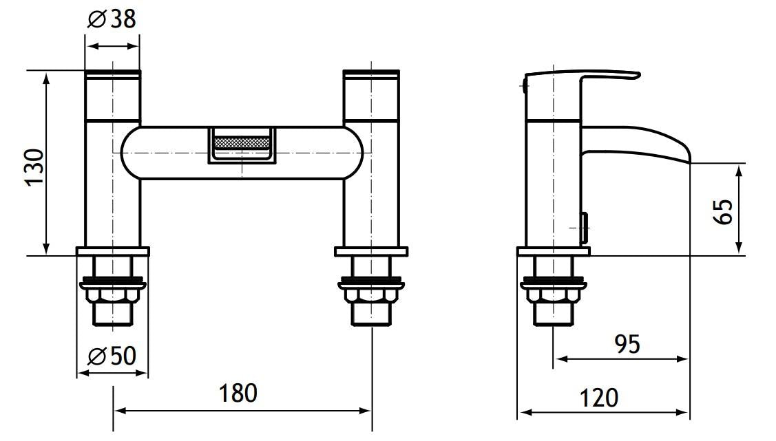 Aquarius Niagara Waterfall Bath Filler Tap Brushed Brass AQ791019