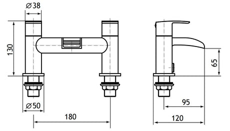 Aquarius Niagara Waterfall Bath Filler Tap Brushed Brass AQ791019