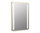 Aquarius Reflect 500 x 700mm Rounded LED Mirror with Brushed Brass Trim AQRF0130