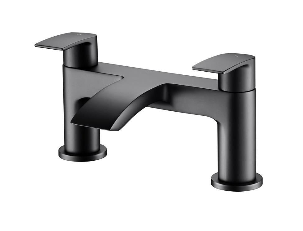 Aquarius Arc Bath Filler Mixer Tap Matt Black AQAC03MB