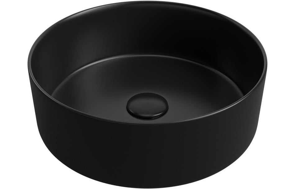 Aquarius V-Series 2 Round 0TH Vessel Wash Bowl 355mm Matt Black AQVS0044