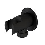 Aquarius Modern Round Wall Elbow & Shower Handset Holder Matt Black AQ601018