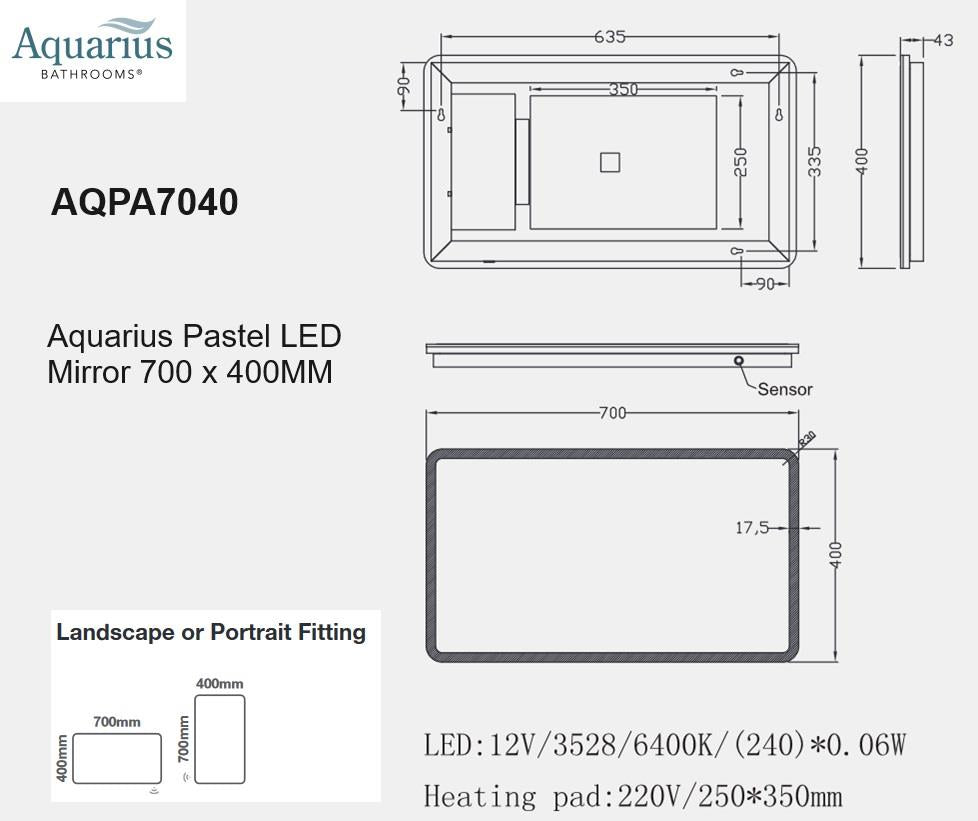 Aquarius Pastel LED Mirror