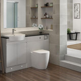 Aquarius Emma Back to Wall WC with Soft Close Seat displayed in a modern bathroom