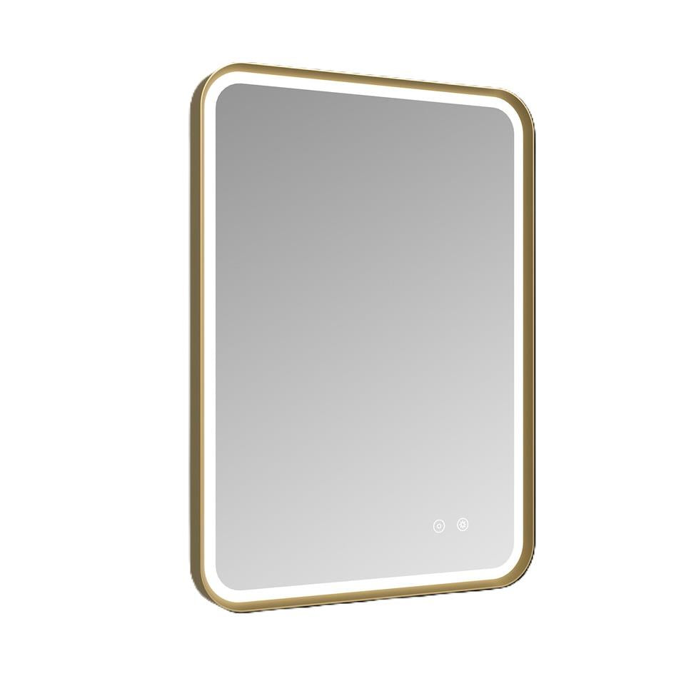 Aquarius Image LED Mirror in Brushed Brass