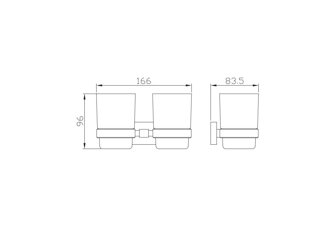 Aquarius Auro Double Tumbler Holder Brushed Brass AQAU52447