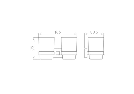 Aquarius Auro Double Tumbler Holder Brushed Brass AQAU52447