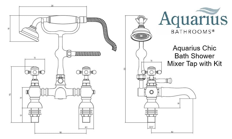 Aquarius Chic Bath Shower Mixer Tap