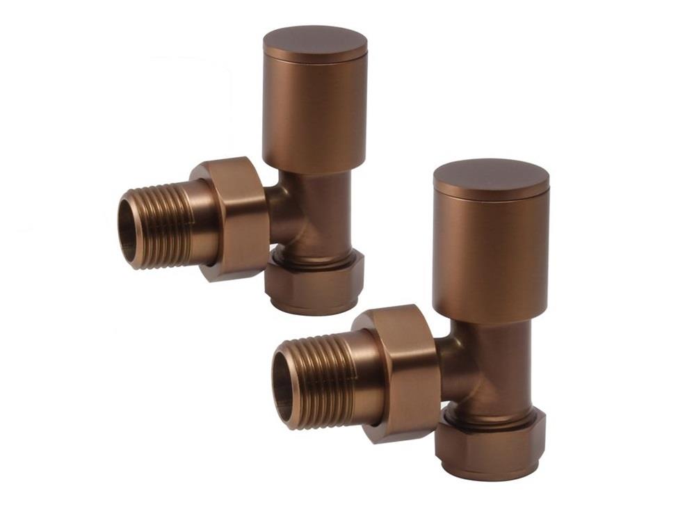 Aquarius Zanelli Brushed Bronze Angled Radiator Valves