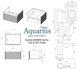 Aquarius Sophie 605mm Vanity Unit and WC Set with Finishes