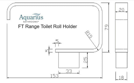 Aquarius FT Toilet Roll Holder Matt Black AQFT31MB