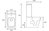 Aquarius Sequoia Close Coupled Fully Shrouded WC Toilet With Wrapover Soft Close Seat AQSQ0254