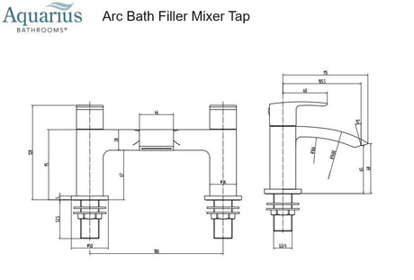 Aquarius Arc Bath Filler Mixer Tap Matt Black AQAC03MB