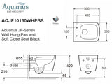 Aquarius JF-Series Wall Hung Pan and Soft Close Seat Black