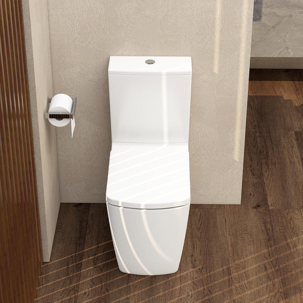 Aquarius JF-Series Rimless Comfort Height Closed Back C/C Pan, Cistern and Soft Close Seat