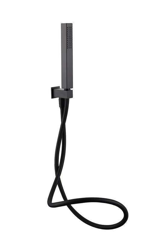 Aquarius RainLux Integrated Outlet Square Handheld Shower Kit Matt Black AQRL13MB