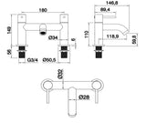 Aquarius RF-Series Bath Filler Mixer Tap Matt Black AQRF03MB