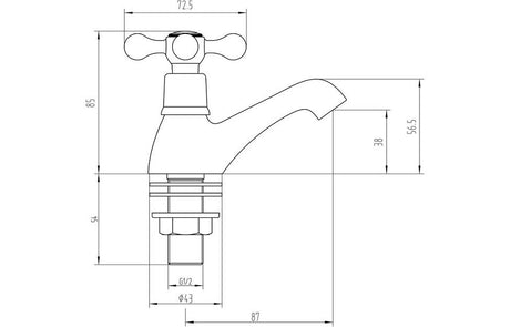 Aquarius Timeless Crosshead Basin Pillar Taps Chrome AQTM2044