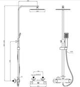 Aquarius Modern Square Thermostatic Shower Brushed Brass AQ601006