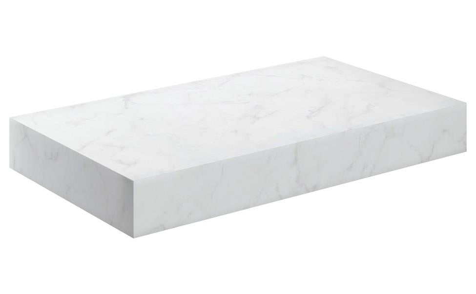 Aquarius Marblesque Console Shelf White Marble Effect