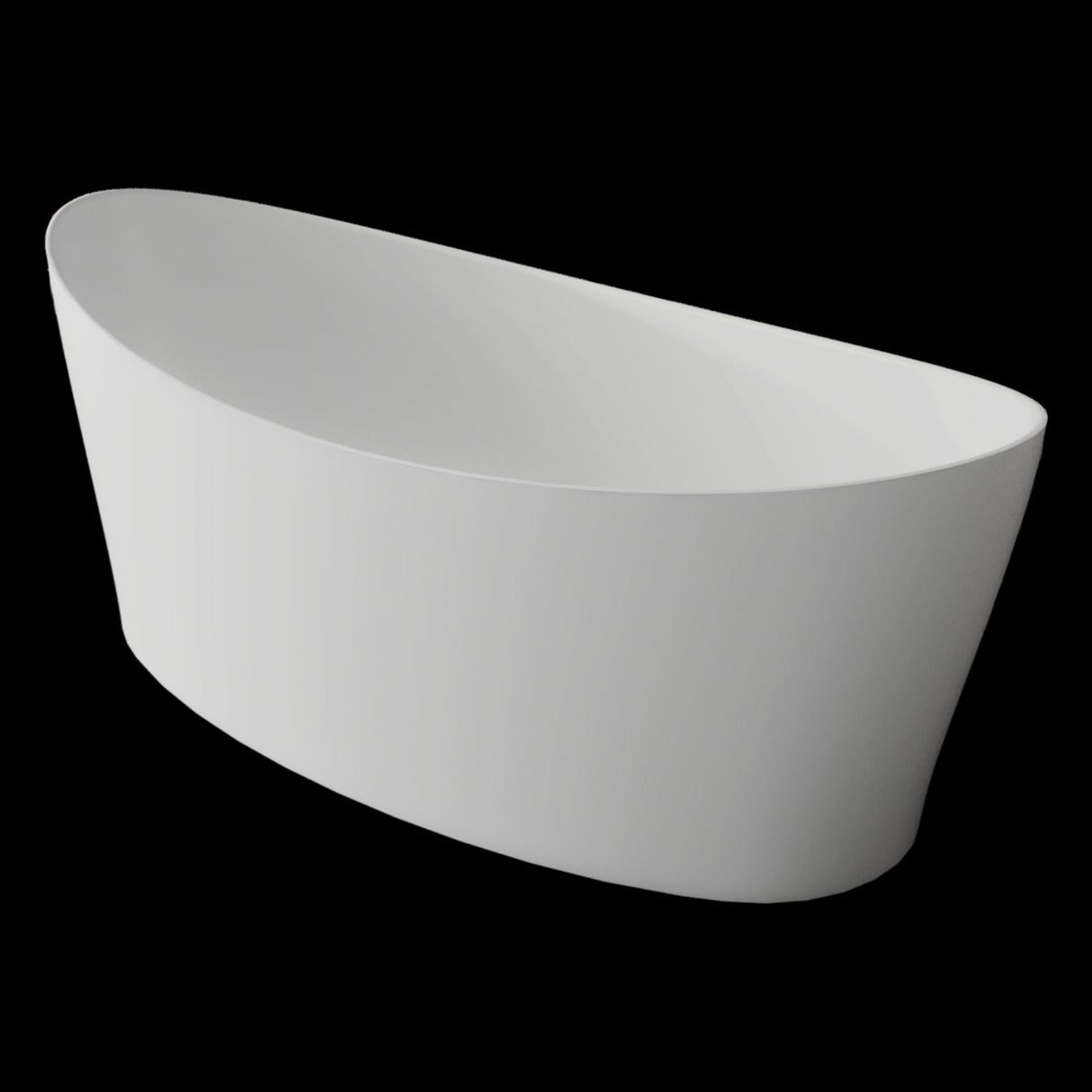 Aquarius Orta Freestanding Stone Bath in Gloss White 1600mm