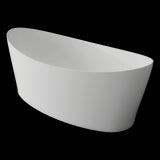 Aquarius Orta Freestanding Stone Bath in Gloss White 1600mm