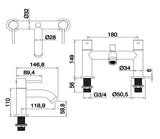 Aquarius RF-Series Bath Shower Mixer Tap inc Kit Matt Black AQRF04MB