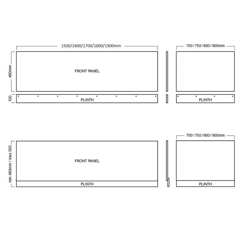 Aquarius Halite Waterproof End Bath Panel White Gloss 750mm