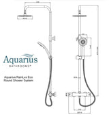 Aquarius RainLux Eco Round Adjustable Exposed Bar Shower System