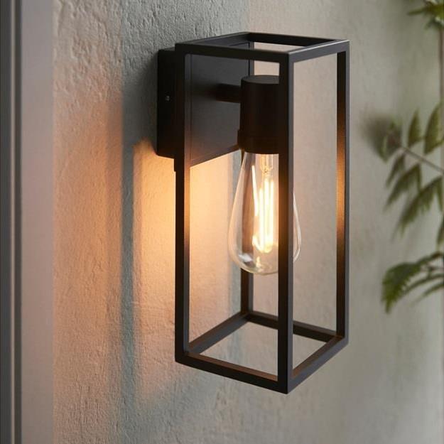 Aquarius Lumen Box Single Wall Light in Matt Black