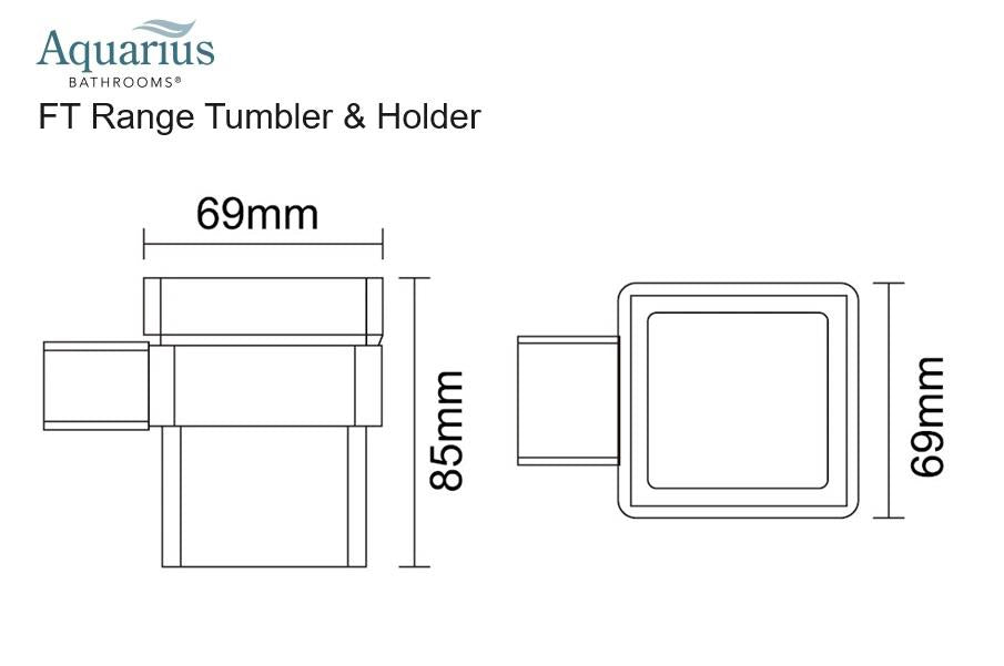 Aquarius FT Tumbler and Holder Matt Black AQFT32MB