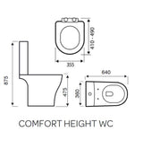 Aquarius K-Series Rimless Comfort Height Close Coupled Toilet, Cistern and Soft Close Seat AQKS535