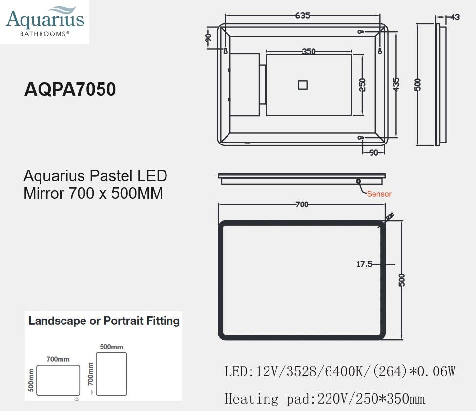 Aquarius Pastel LED Mirror