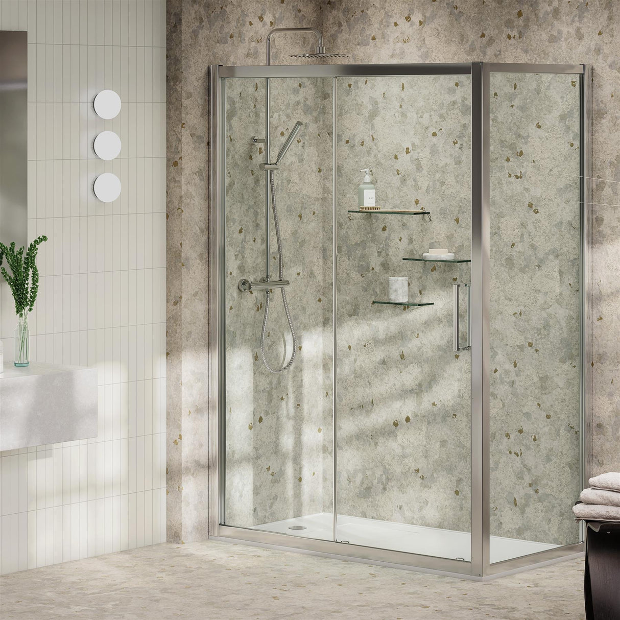 Aquarius Pluvia 6mm Shower Door Side Panel