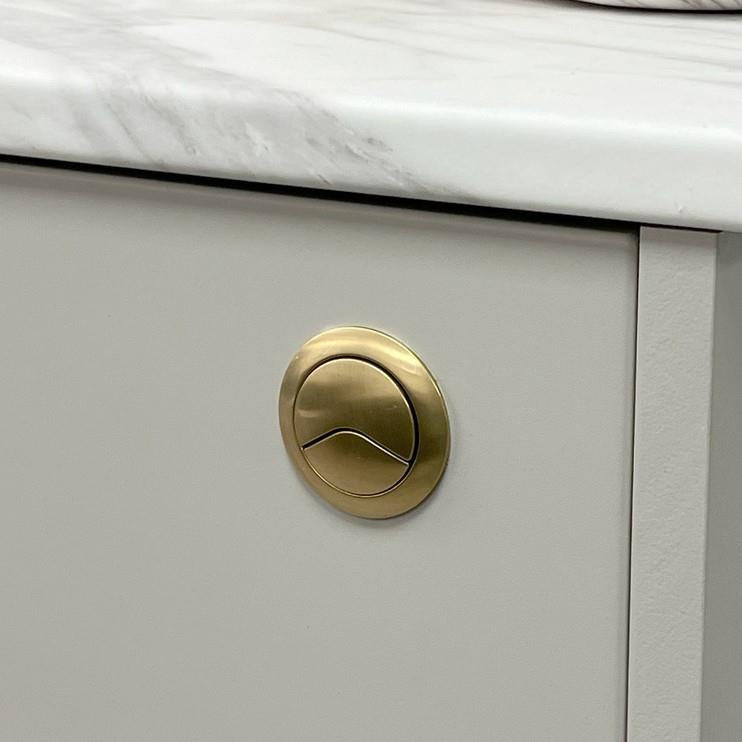 Aquarius Scott Round Dual Flush Button - Brushed Brass - AQSCO0204