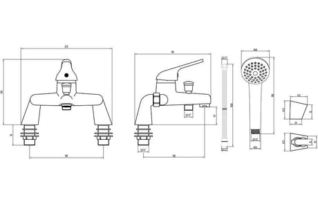 Aquarius QualEco Bath Shower Mixer Tap Inc Kit Chrome AQQE2216