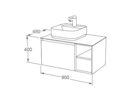 Aquarius JF-Series 900mm Single Drawer Vanity Unit with Countertop