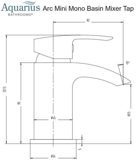 Aquarius Arc Mini Mono Basin Mixer Tap inc Waste Brushed Brass AQAC07BB