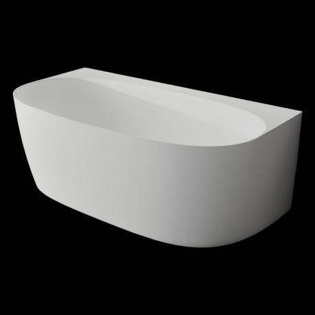 Aquarius Garda Back to Wall Freestanding Stone Bath in Gloss White 1580mm