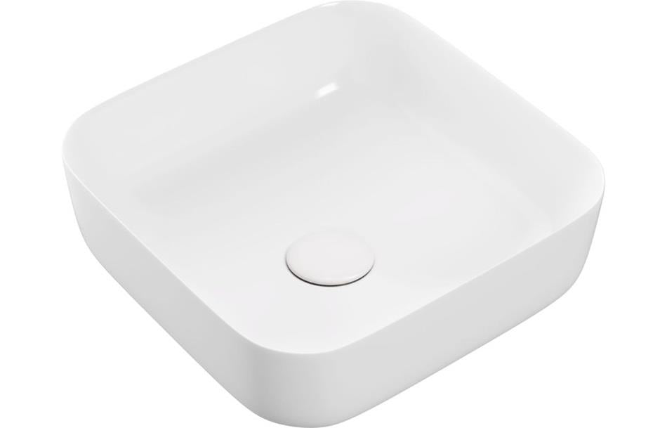 Aquarius V-Series 3 Square 0TH Vessel Wash Bowl 400mm Matt White AQVS0060