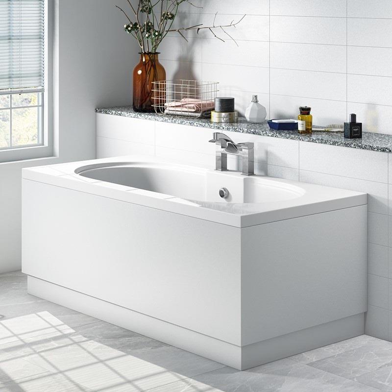 Aquarius Halite Waterproof End Bath Panel White Gloss 700mm