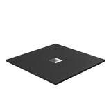 Aquarius Honiston Mineral Composite Slate Effect Shower Tray in Midnight Black