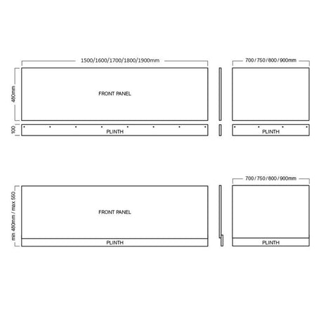 Aquarius Halite Waterproof Front Bath Panel White Gloss 1500mm