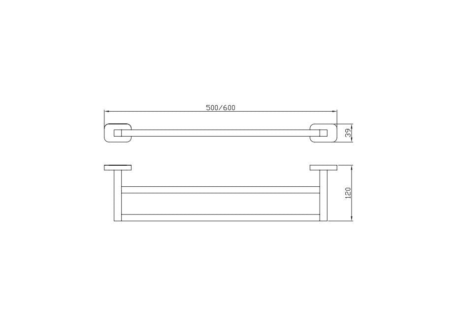 Aquarius Auro Double Towel Rail Brushed Brass AQAU52455